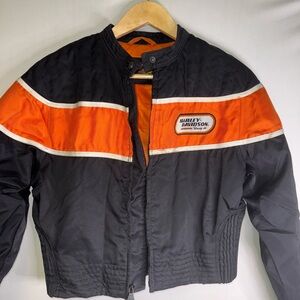 Vintage women’s Harley-Davidson M Black and Orange Jacket